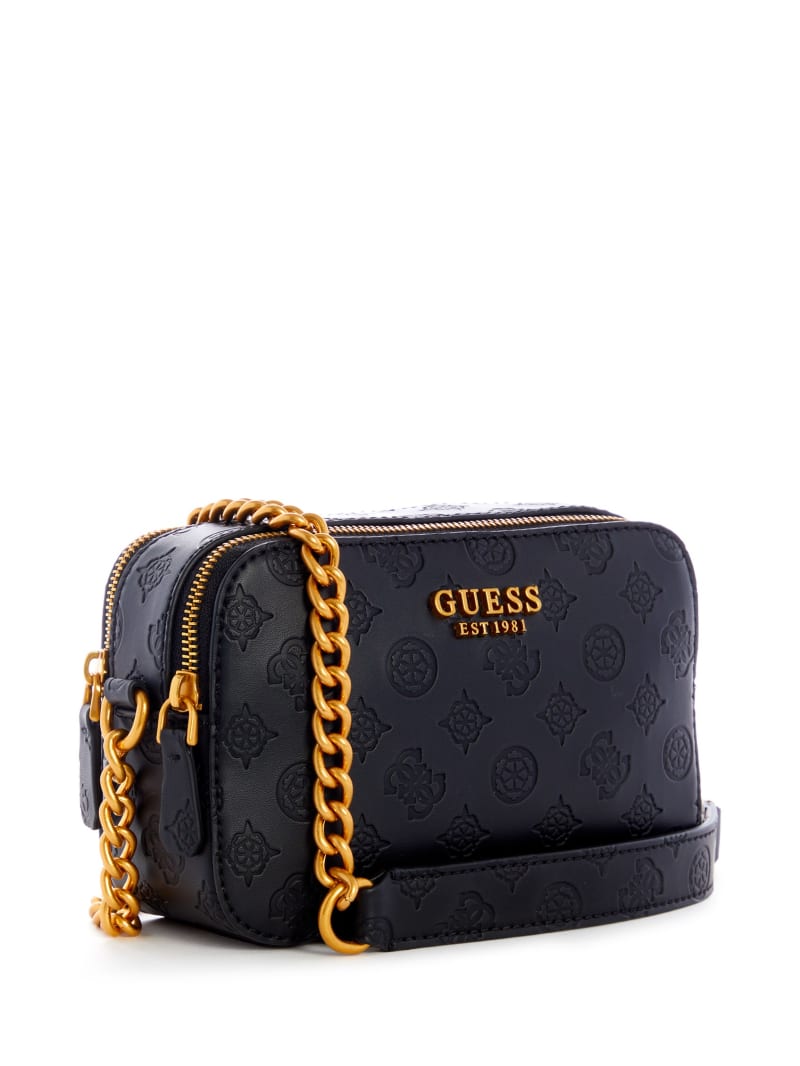 Black Women's Guess Noelle Logo Camera Crossbody Bags | 4129563-VK