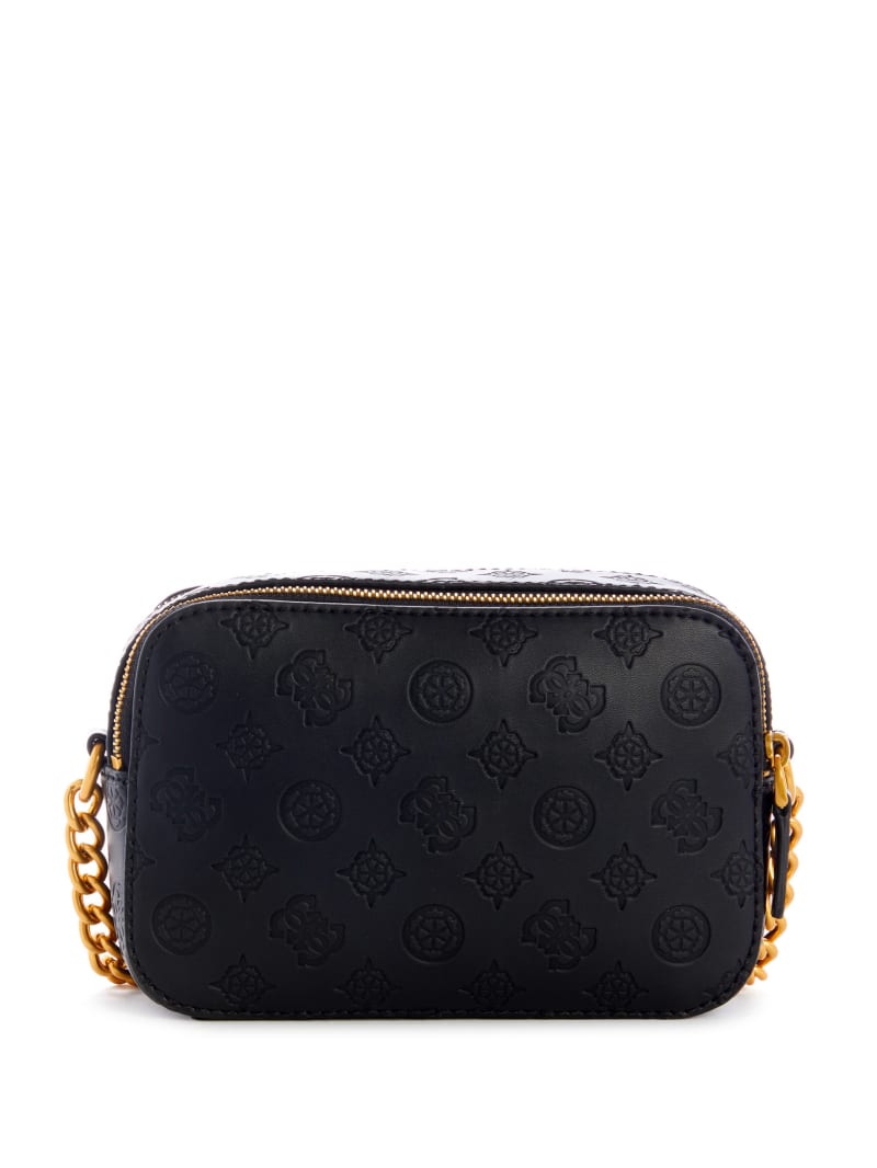 Black Women's Guess Noelle Logo Camera Crossbody Bags | 4129563-VK