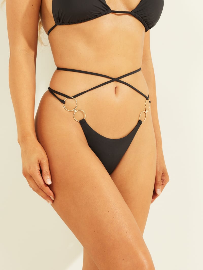 Black Women's Guess O-Ring String Brief Swimwear | 3862450-WF