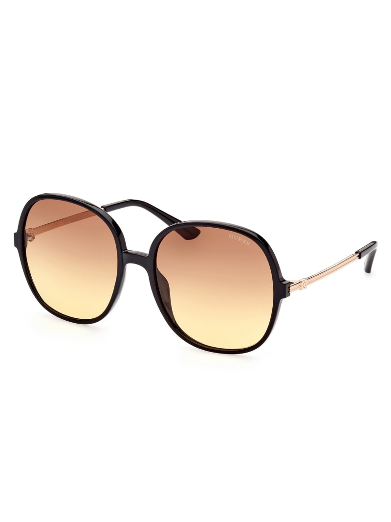 Black Women's Guess Oversized Round Sunglasses | 2645783-AT