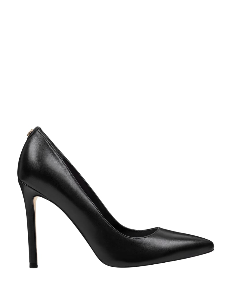 Black Women's Guess Pointed Faux-Leathers Heels | 1230865-JM