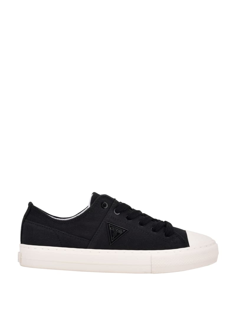 Black Women's Guess Pranze Low-Top Canvas Sneakers | 6297138-TX