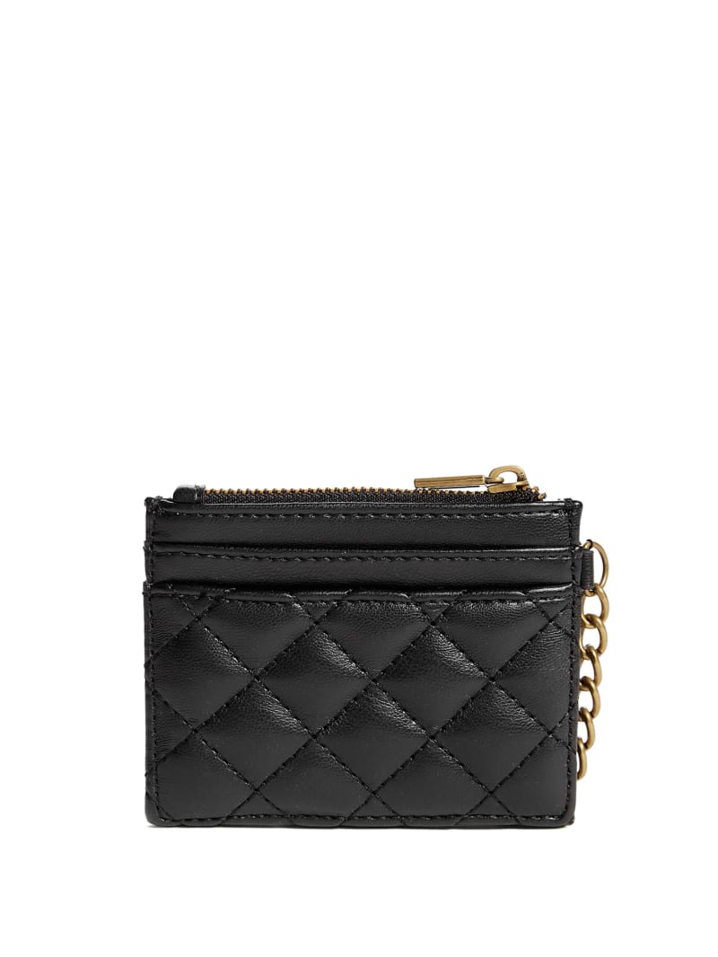 Black Women's Guess Quilted Card Holder Wallets | 7694325-QX