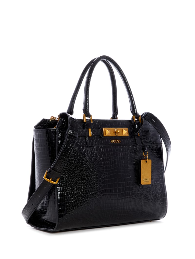 Black Women's Guess Raffie Carryall Tote Bags | 2638715-HZ