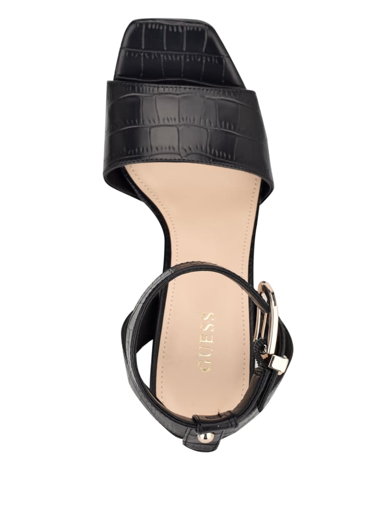 Black Women's Guess Rippa Croc Platform Sandals | 2183579-TN