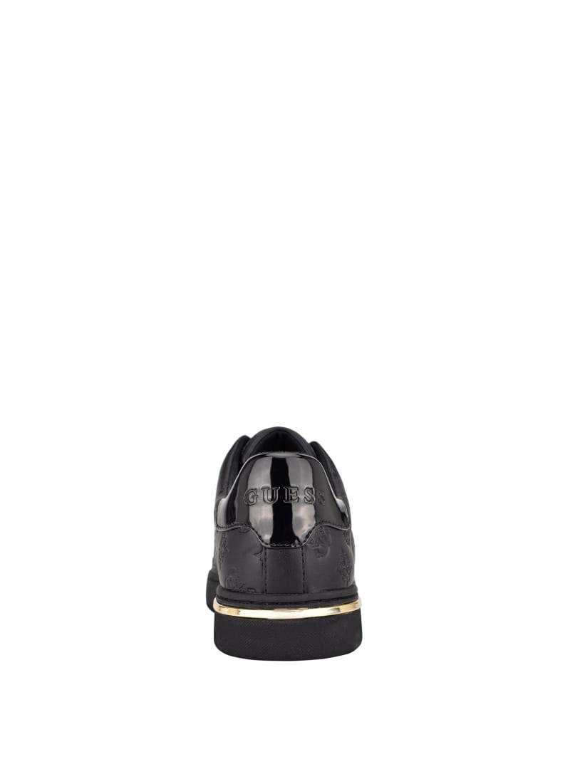 Black Women's Guess Rollin Debossed Low-Top Sneakers | 7086452-CZ