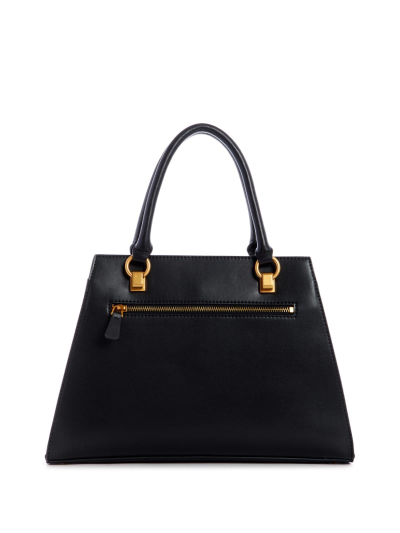 Black Women's Guess Stephi Girlfriend Satchel Bags | 2639084-EY