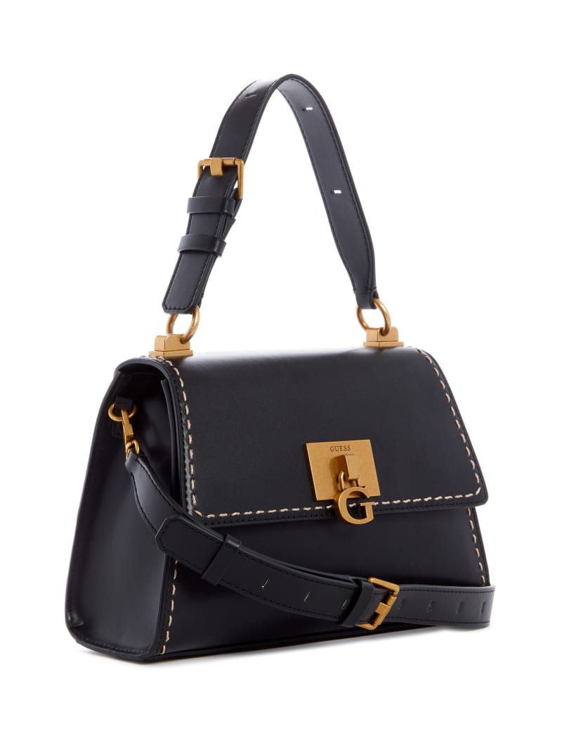 Black Women's Guess Stephi-Handle Shoulder Bags | 5974610-IQ