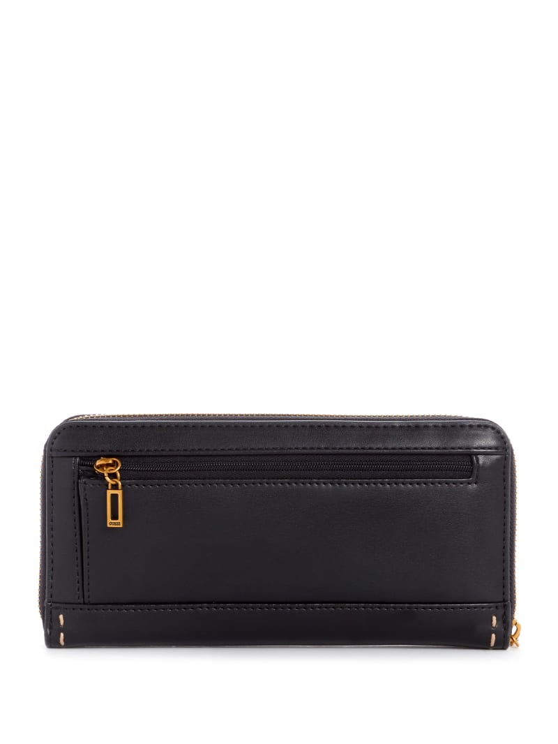 Black Women's Guess Stephi Large Zip-Around Wallets | 6350472-YA