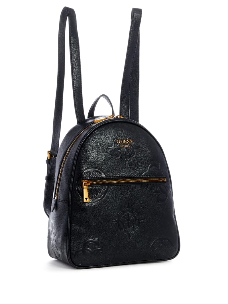 Black Women's Guess Vikky Logo Backpacks | 7398065-XY