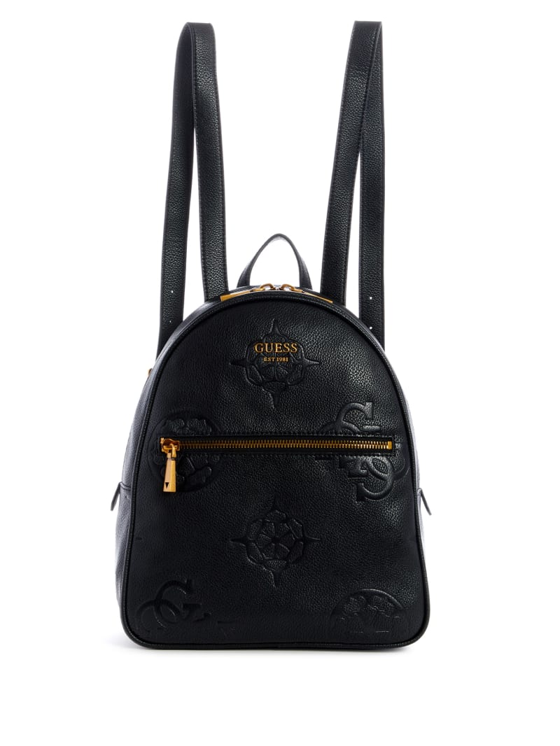 Black Women\'s Guess Vikky Logo Backpacks | 7398065-XY