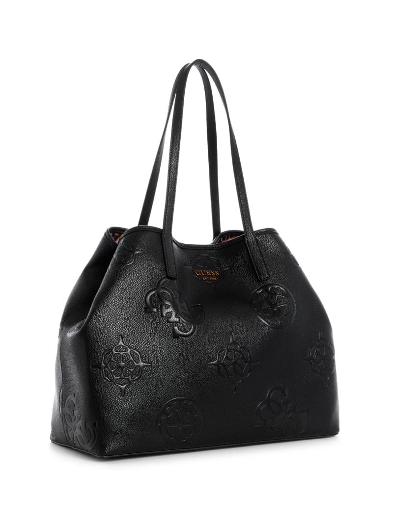 Black Women's Guess Vikky Logo Large Tote Bags | 0295384-PG