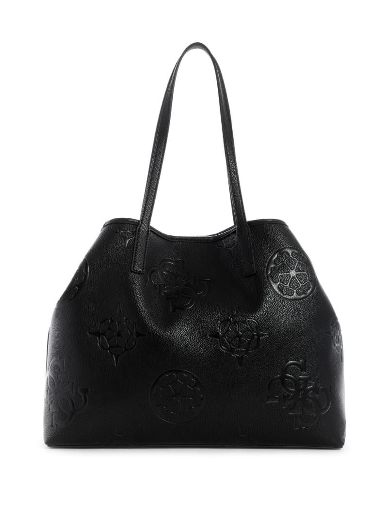 Black Women's Guess Vikky Logo Large Tote Bags | 0295384-PG