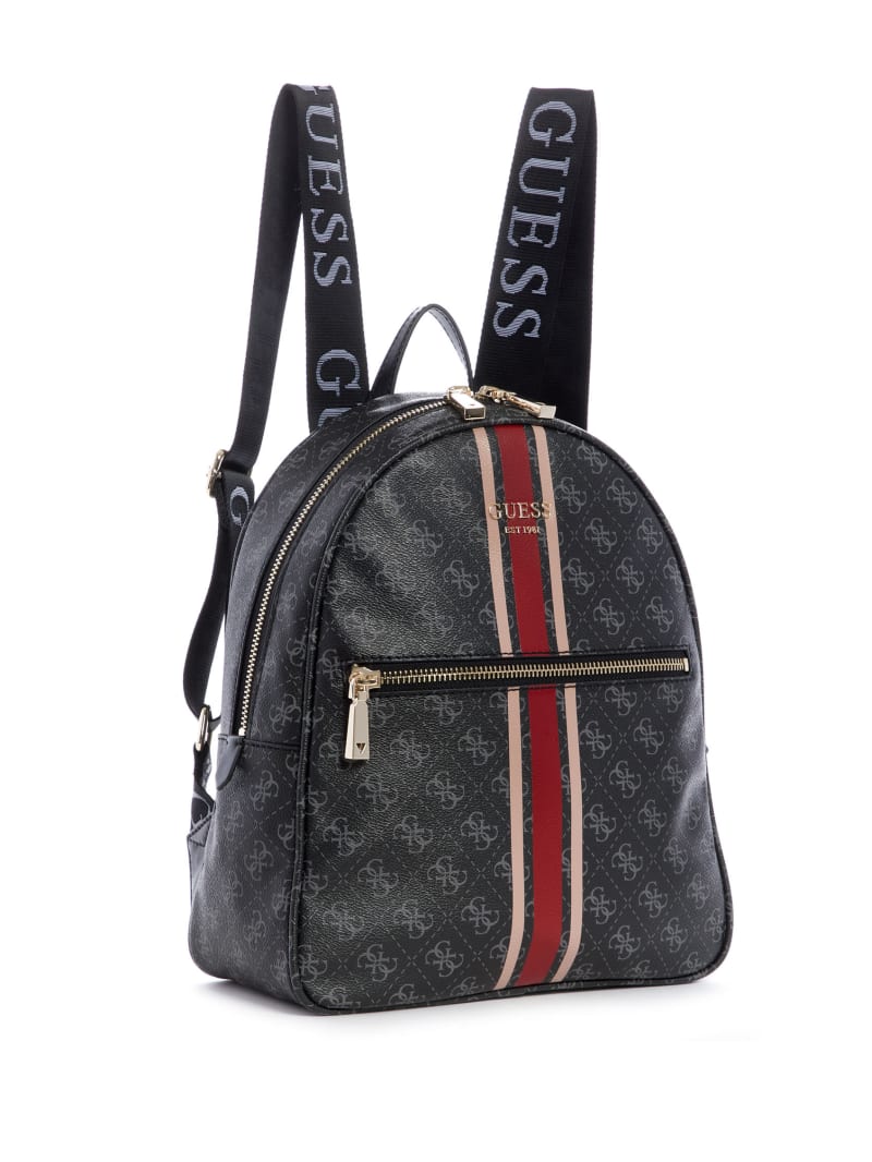 Black Women's Guess Vikky Logo Printed Backpacks | 7124863-WF