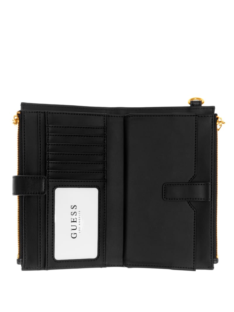 Black Women's Guess Zadie Check Organizer Wallets | 6213087-GP