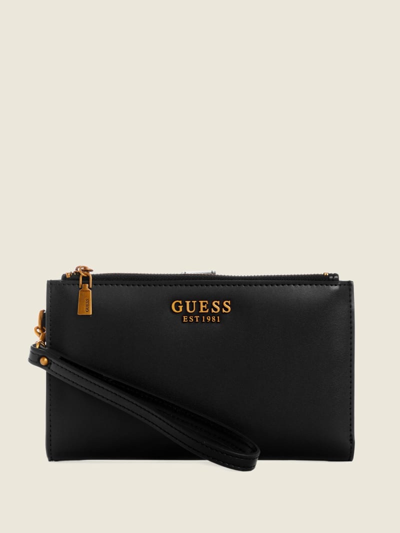 Black Women\'s Guess Zadie Check Organizer Wallets | 6213087-GP