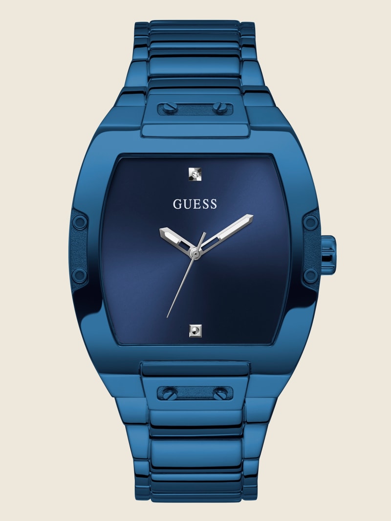 Blue Men\'s Guess Blue and Diamond Analog Watches | 2170486-OS