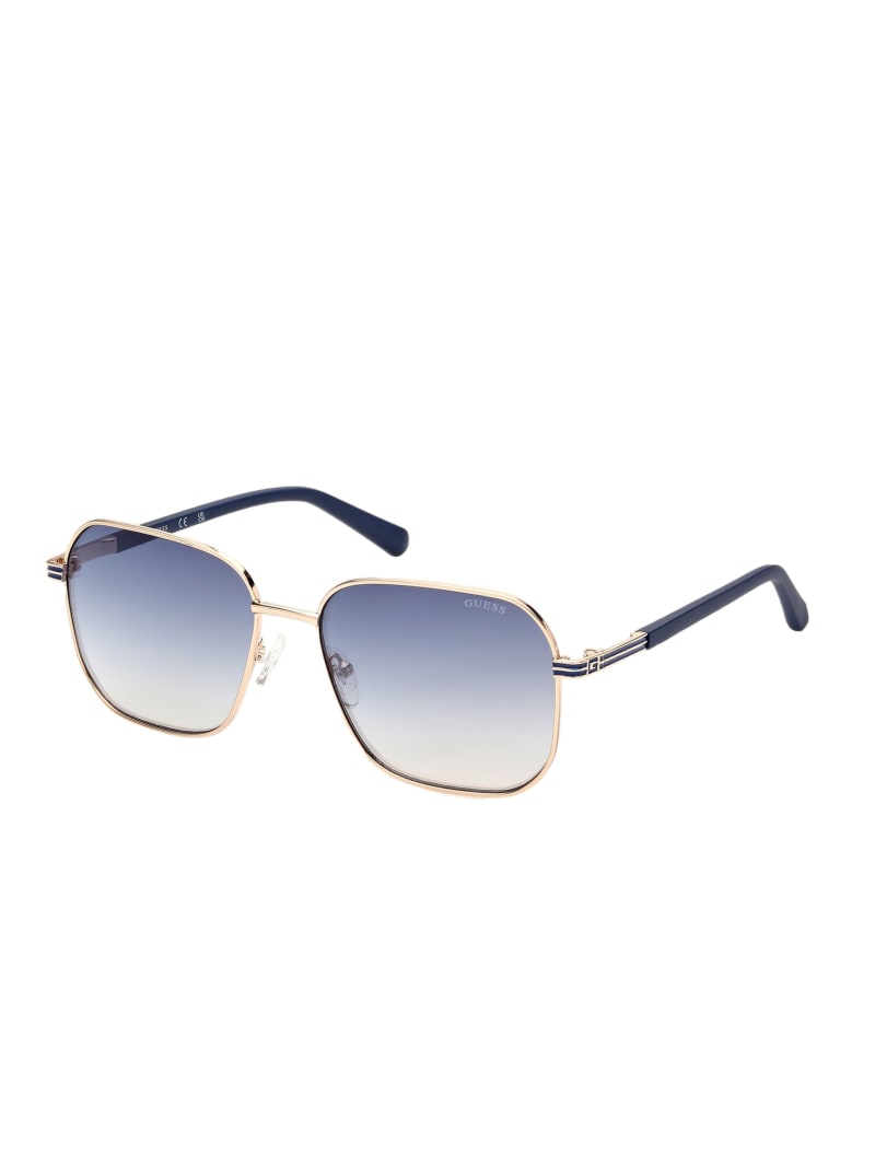 Blue Men's Guess Metal Square Sunglasses | 1428705-TC