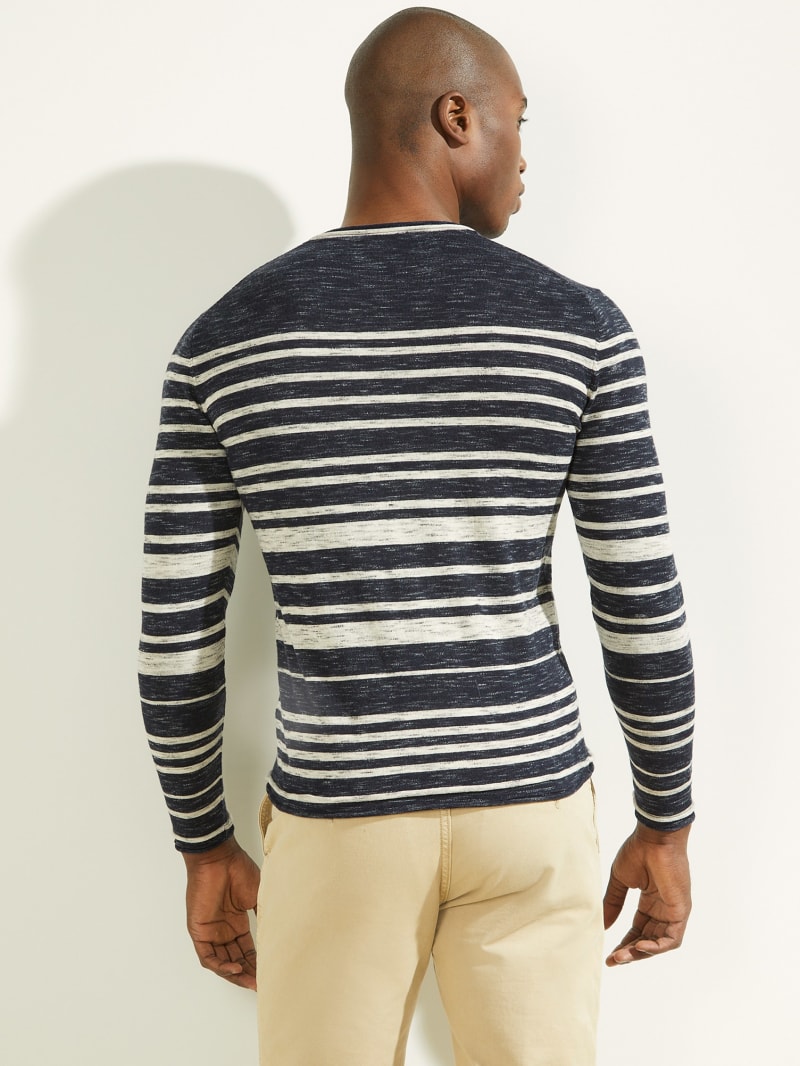 Blue Men's Guess Nimbus Striped Sweaters | 6725314-YN