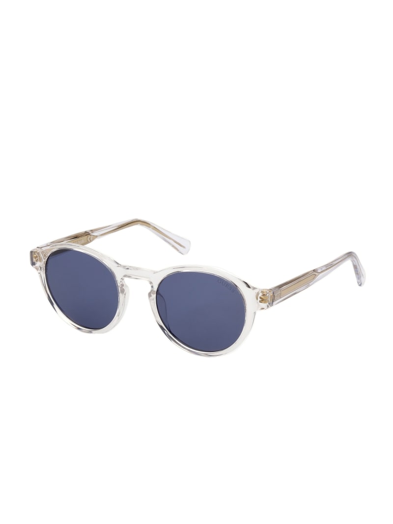 Blue Men's Guess Round Sunglasses | 5347810-UV