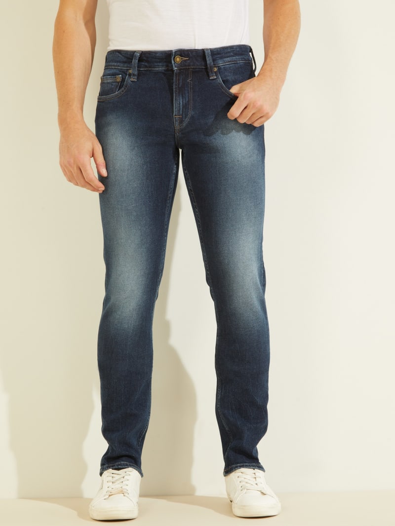 Blue Men\'s Guess Slim Tapered Pants | 6245938-IW