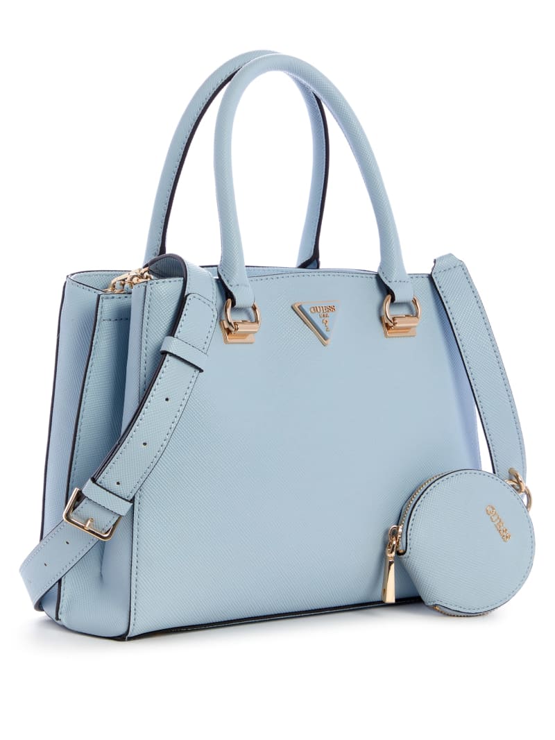 Blue Women's Guess Alexie Girlfriend Satchel Bags | 3219057-PO