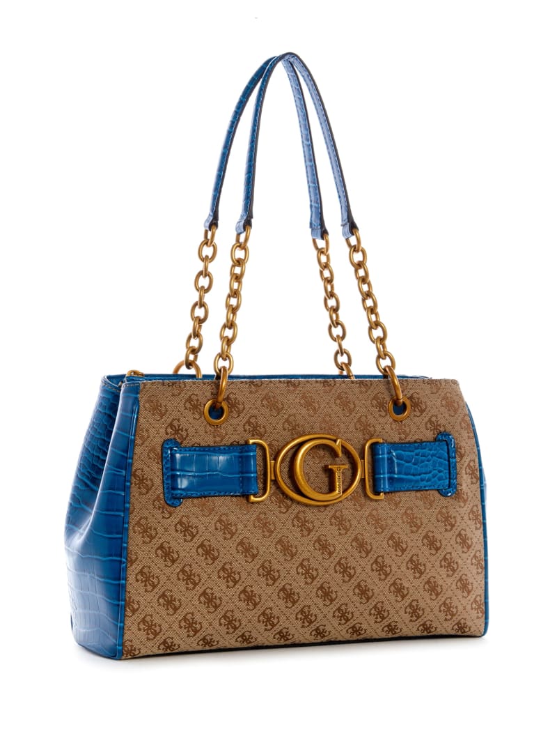 Blue Women's Guess Aviana Luxury Satchel Bags | 0649132-DH