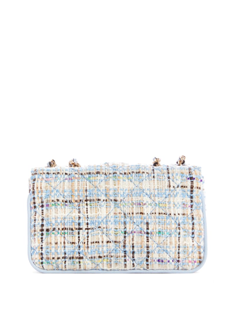 Blue Women's Guess Cessily Tweed Micro Mini Bag | 8217659-CM