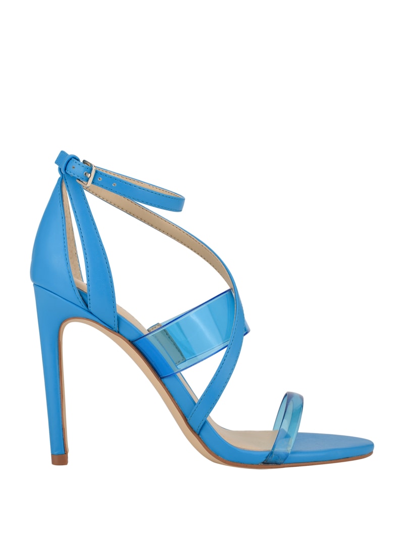 Blue Women's Guess Felecia Transparent Heels | 2980136-AN