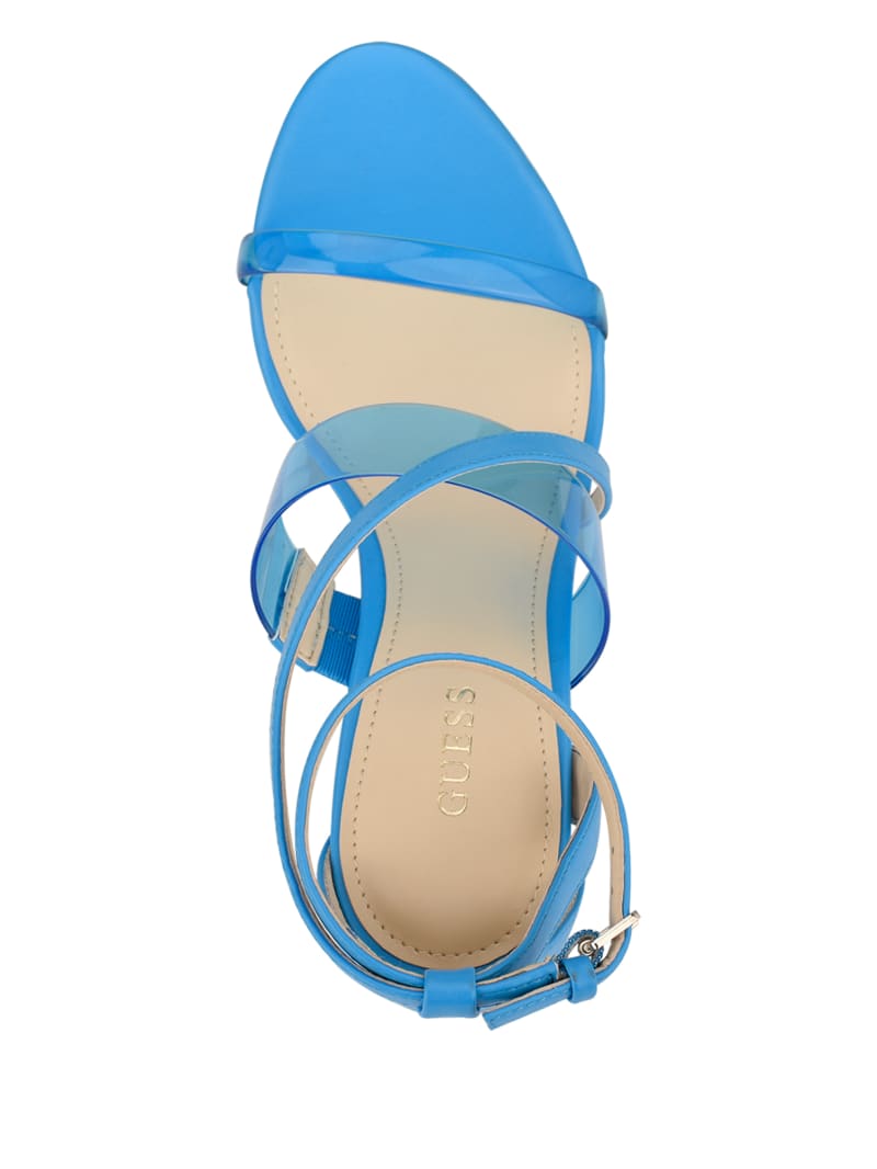 Blue Women's Guess Felecia Transparent Heels | 2980136-AN