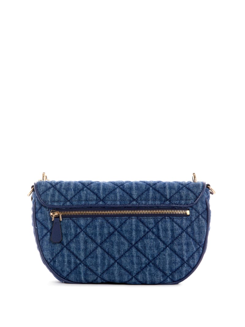 Blue Women's Guess Gillian Denim Flap Crossbody Bags | 7910852-PS