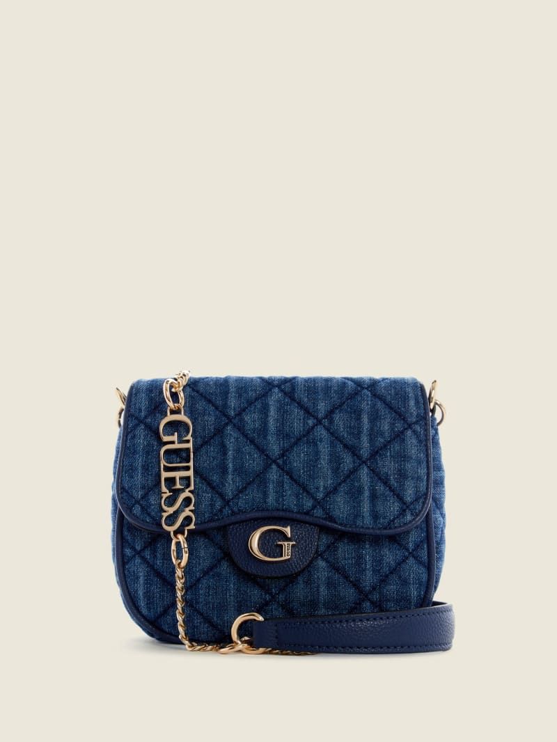 Blue Women\'s Guess Gillian Denim Flap Mini Bag | 1874056-SR