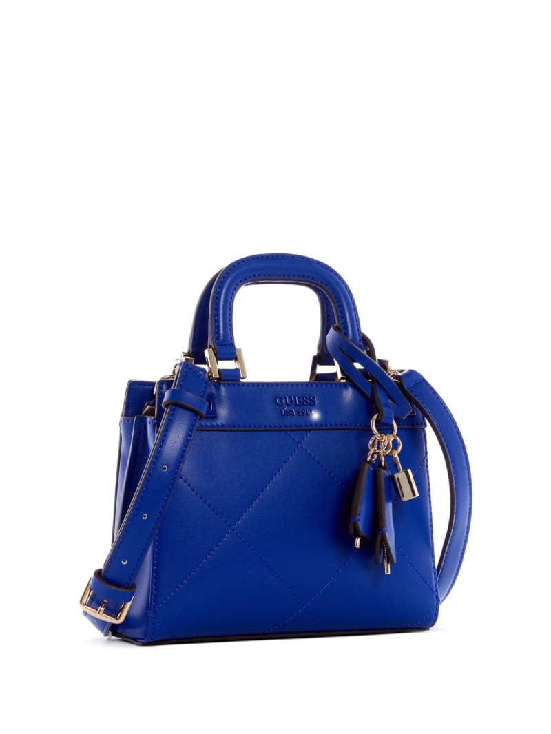 Blue Women's Guess Katey Quilted Satchel Bags | 4562178-AX