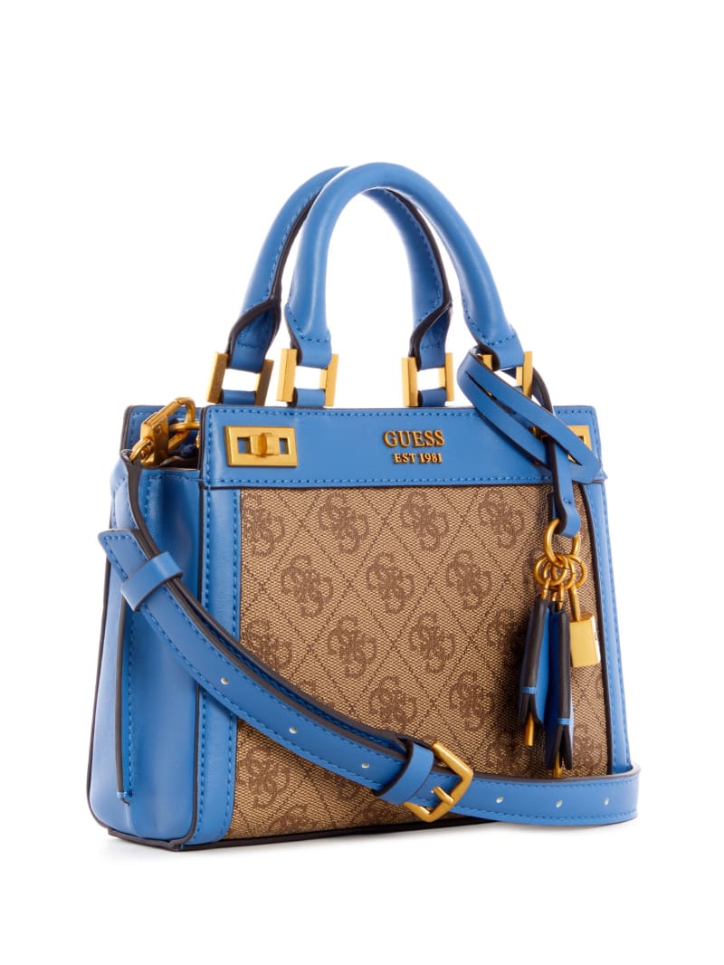 Blue Women's Guess Katey Satchel Bags | 6594710-BK