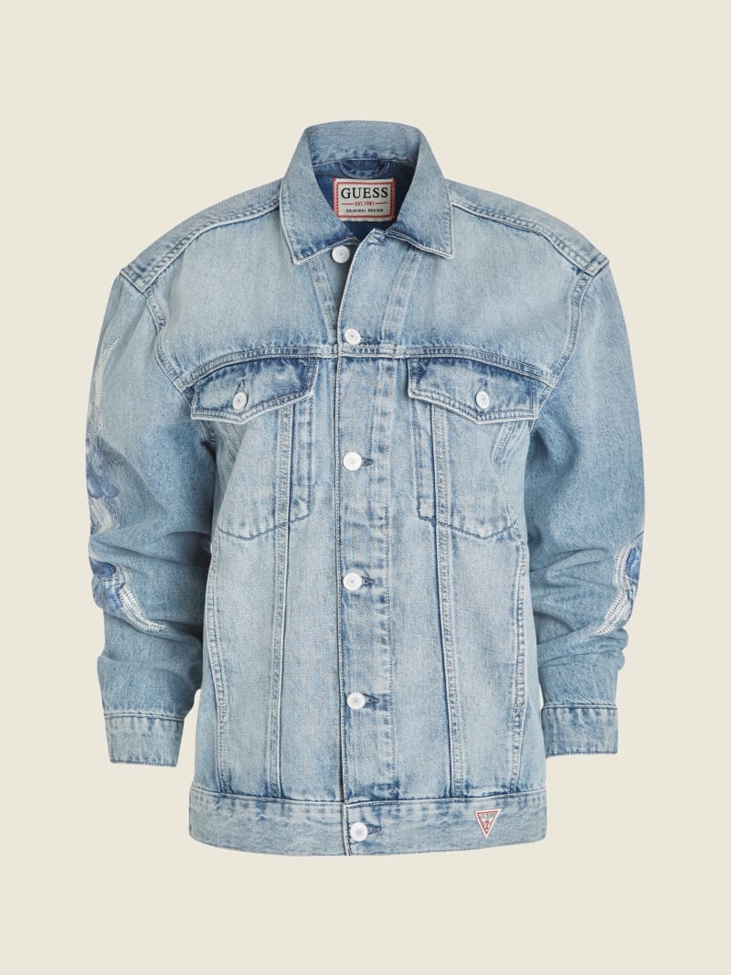 Blue Women's Guess Klaudia Denim Jackets | 5372498-AZ