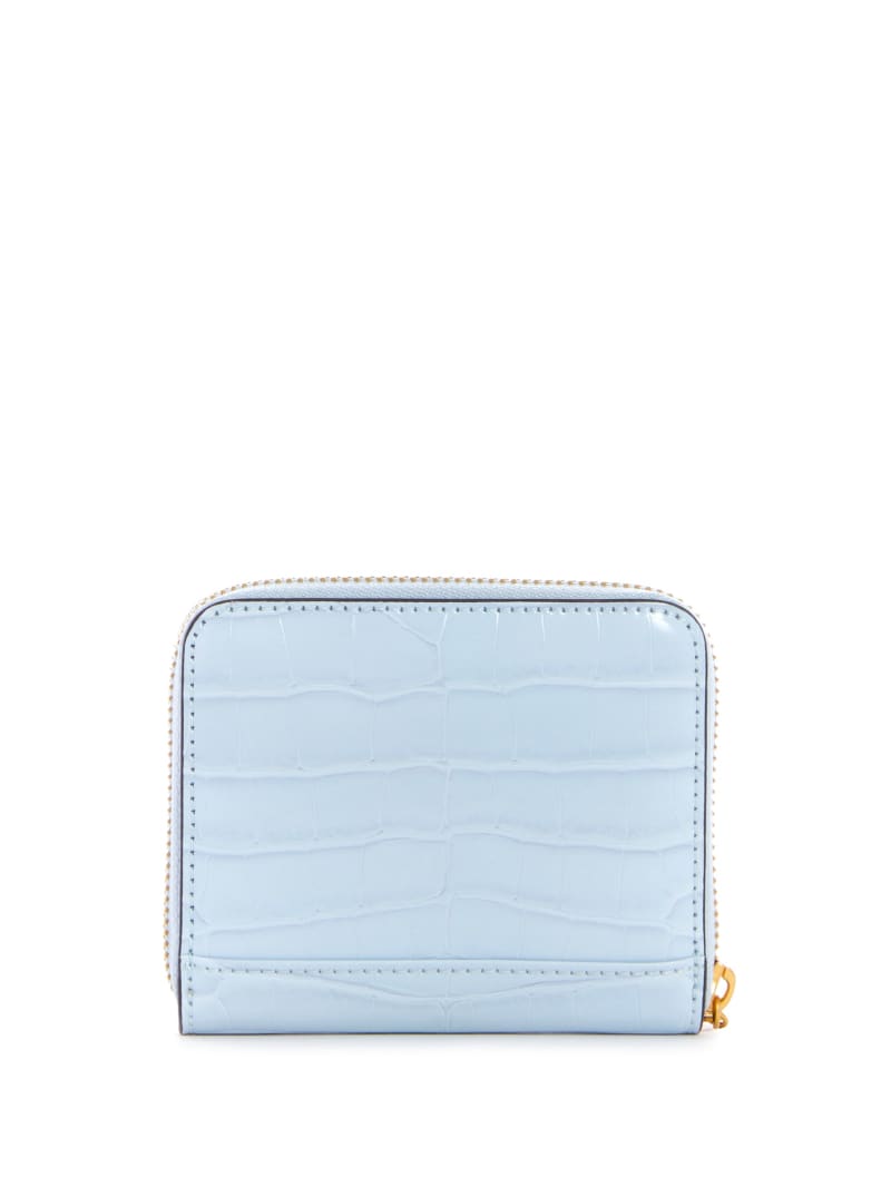 Blue Women's Guess Laurel Small Zip-Around Wallets | 0721396-FO