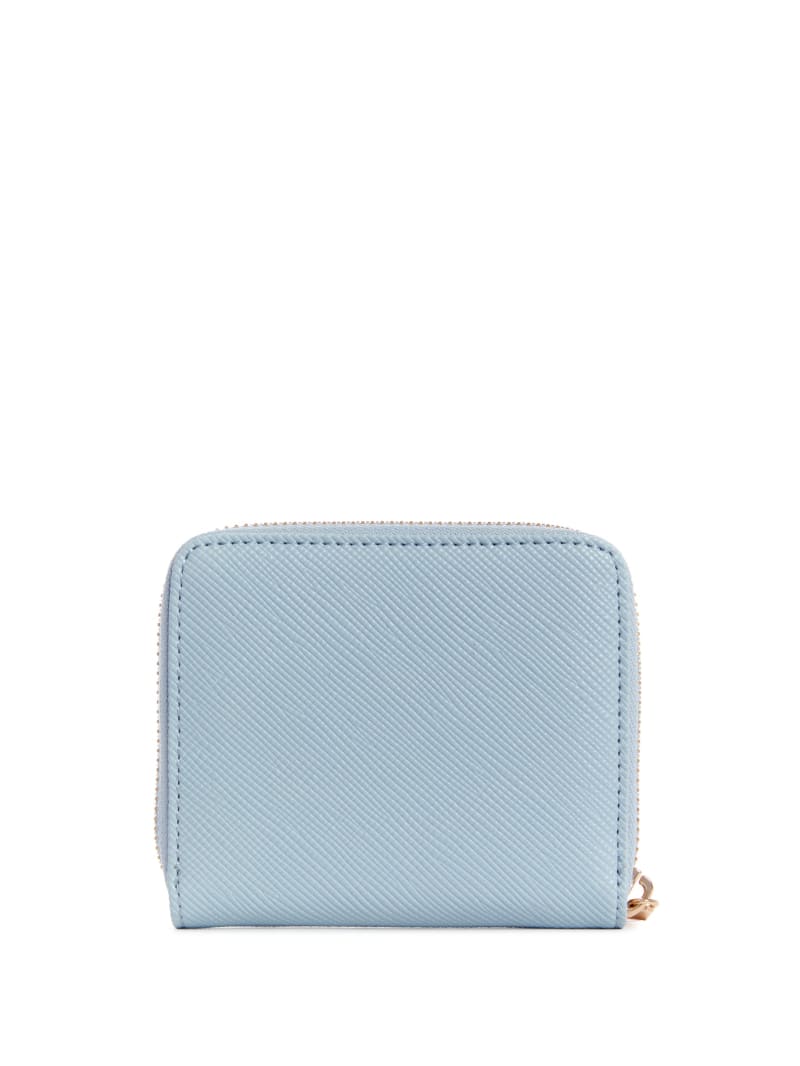 Blue Women's Guess Laurel Small Zip-Around Wallets | 5460183-IN