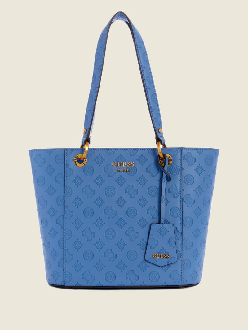 Blue Women\'s Guess Noelle Small Elite Tote Bags | 3286510-IT