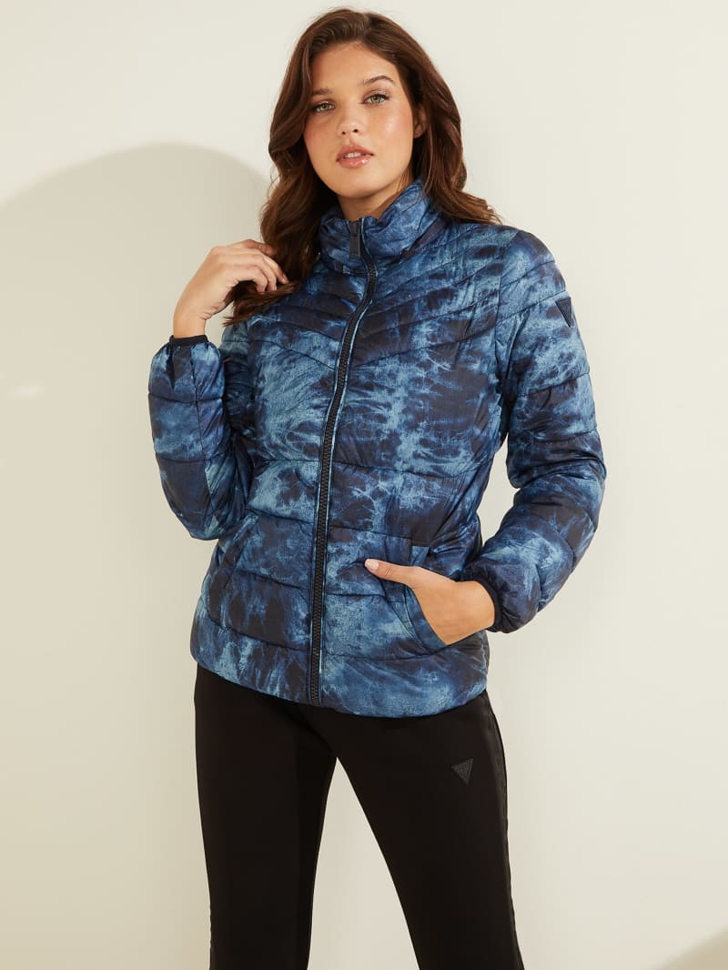 Blue Women's Guess Ottavia Puffer Jackets | 6749128-TB