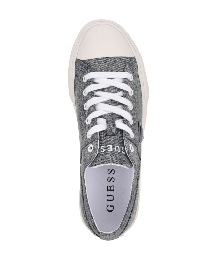 Blue Women's Guess Pranze Low-Top Canvas Sneakers | 7358942-GQ