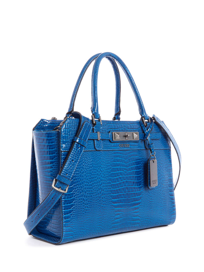 Blue Women's Guess Raffie Carryall Tote Bags | 2378461-AL