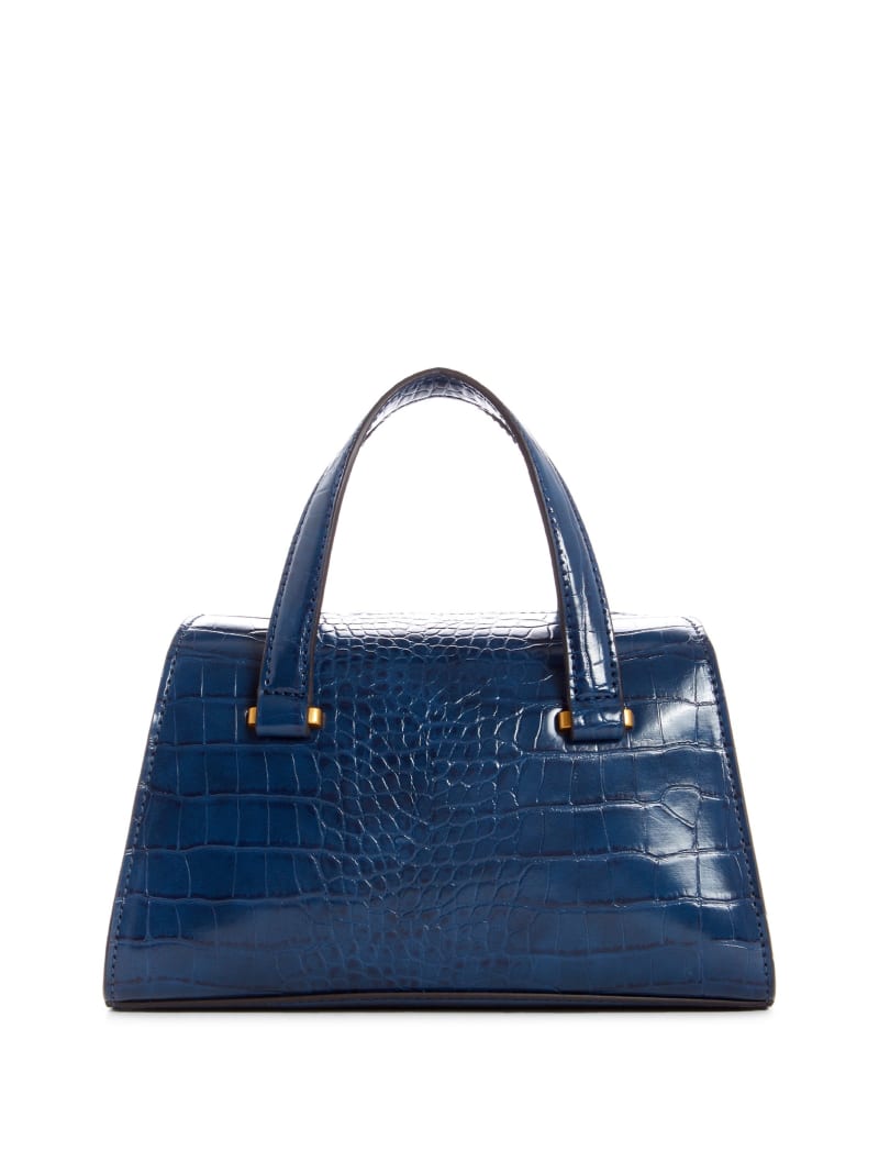 Blue Women's Guess Stephi Croc Satchel Bags | 4127965-NO