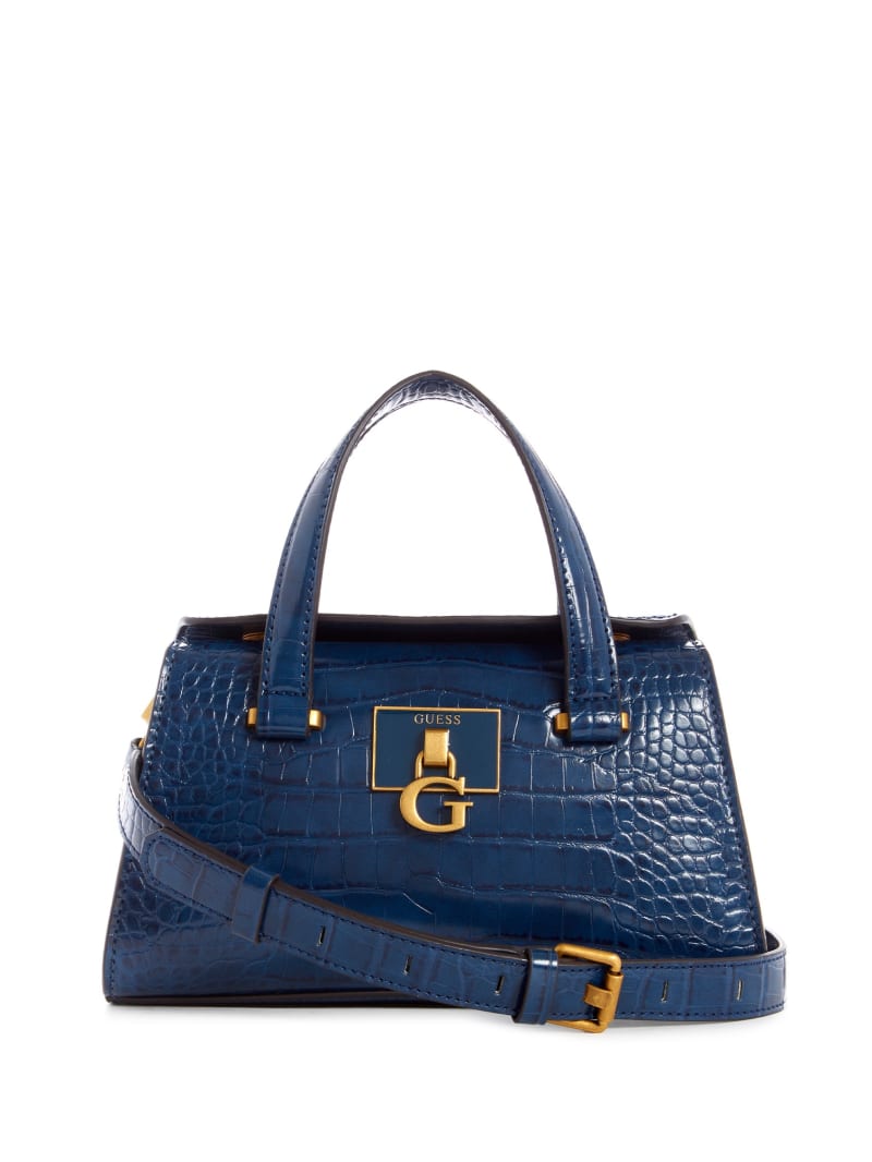 Blue Women\'s Guess Stephi Croc Satchel Bags | 4127965-NO