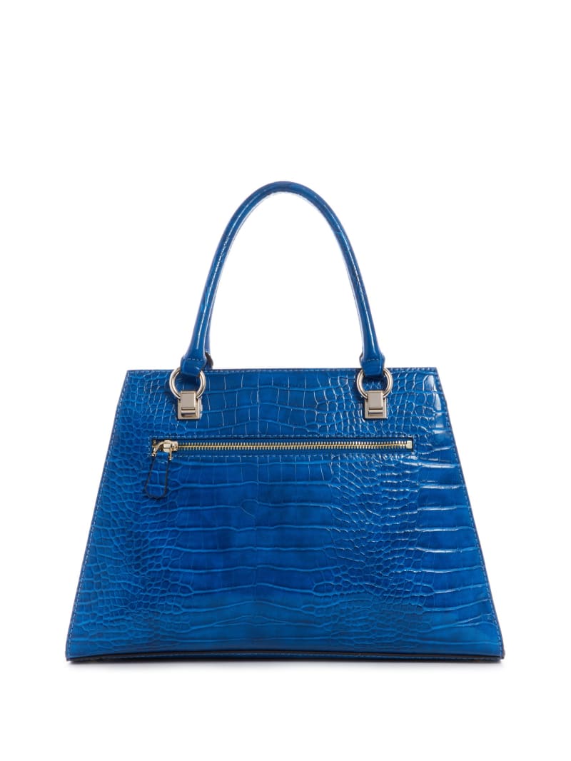 Blue Women's Guess Stephi Girlfriend Satchel Bags | 7309682-EB