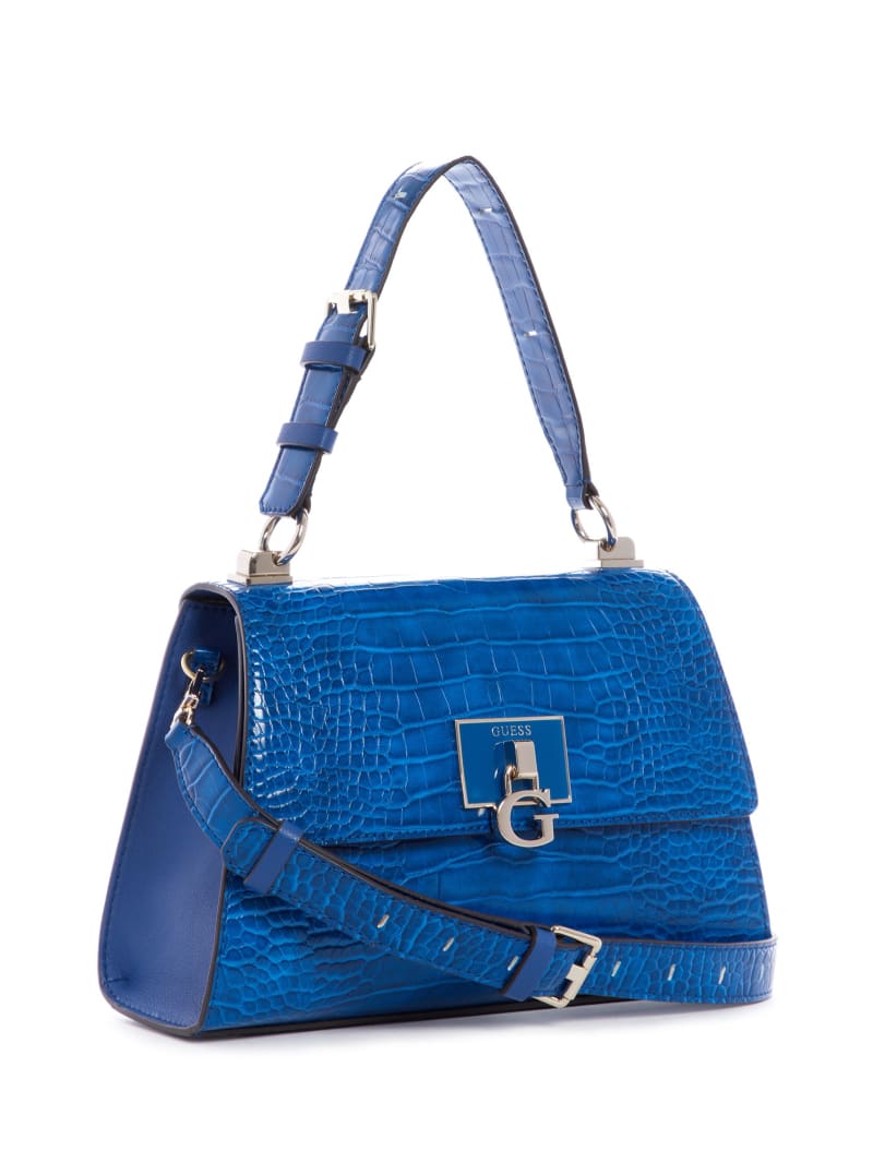 Blue Women's Guess Stephi-Handle Flap Satchel Bags | 0483725-FW