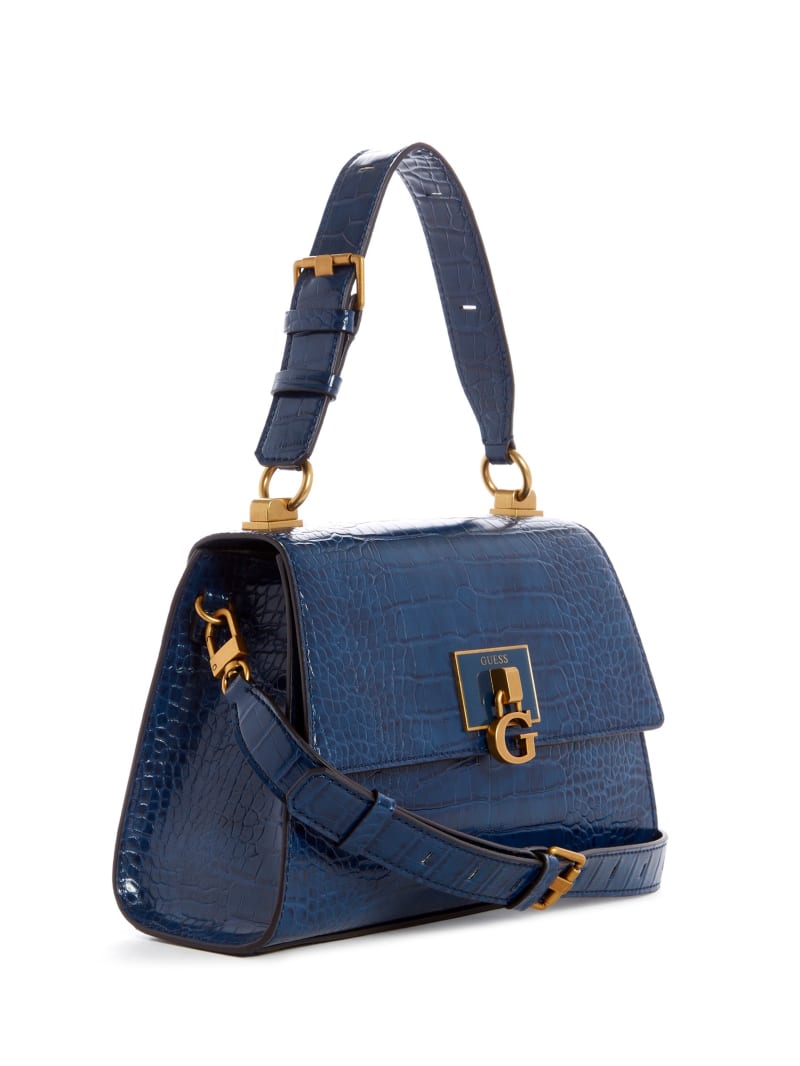 Blue Women's Guess Stephi-Handle Flap Satchel Bags | 0572813-SU