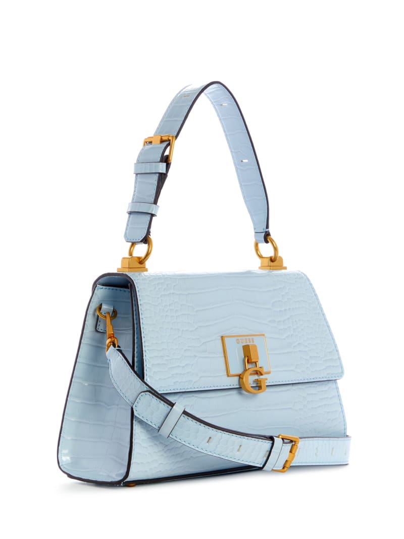 Blue Women's Guess Stephi-Handle Satchel Bags | 8604597-YH