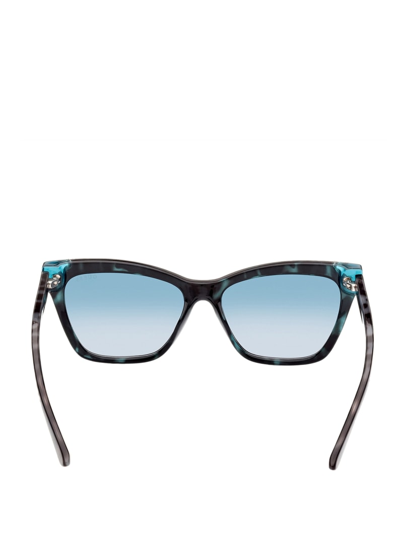 Blue Women's Guess Tortoise Plastic Square Sunglasses | 4826397-OY