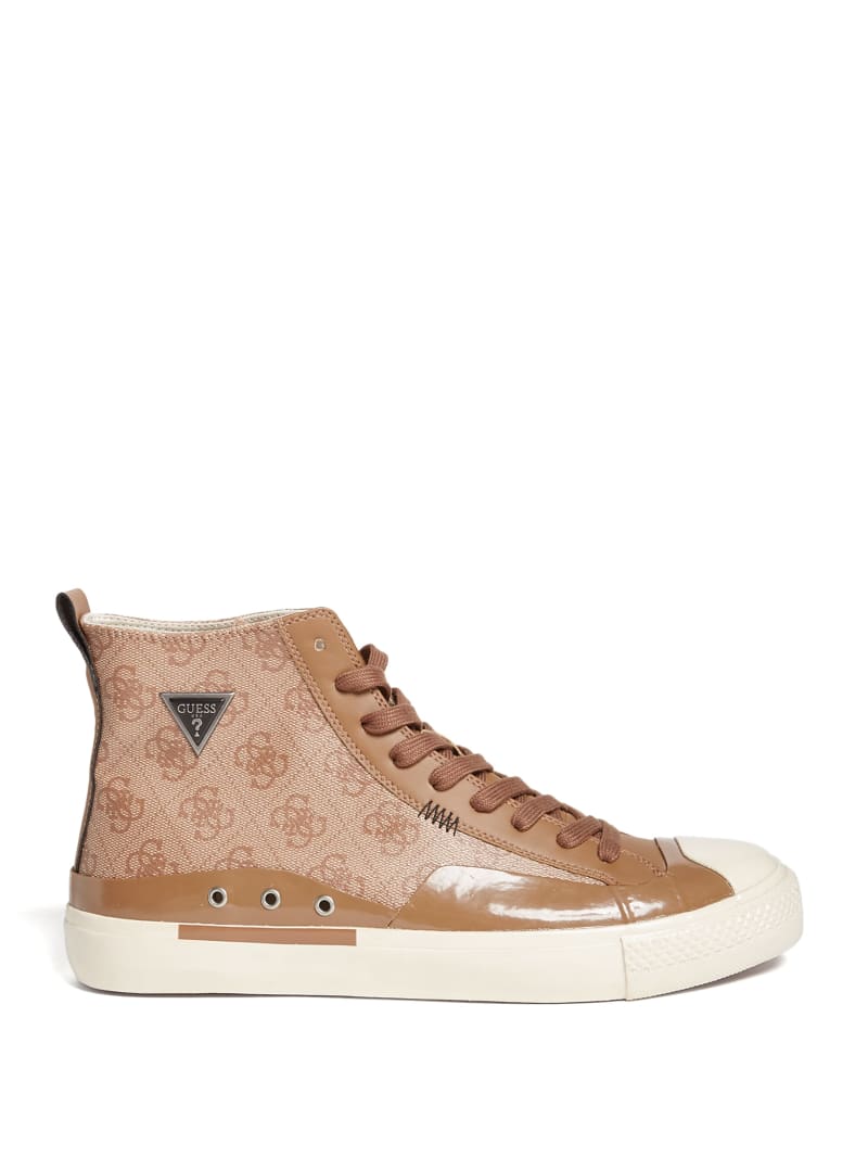 Brown Men's Guess Aviano High-Top Logo Sneakers | 9605321-BK