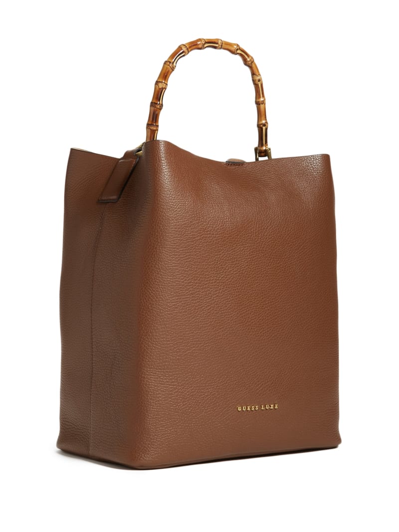 Brown Women's Guess Aida Leather Tote Bags | 9650721-DI